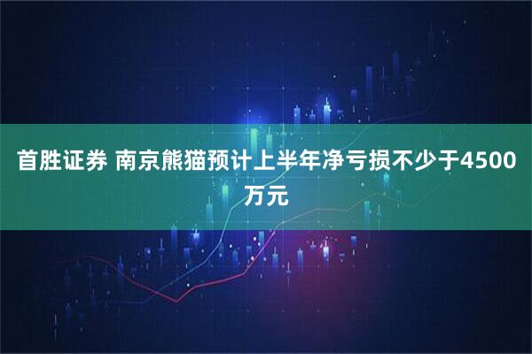 首胜证券 南京熊猫预计上半年净亏损不少于4500万元