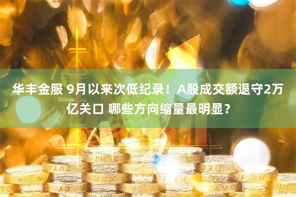 华丰金服 9月以来次低纪录！A股成交额退守2万亿关口 哪些方向缩量最明显？